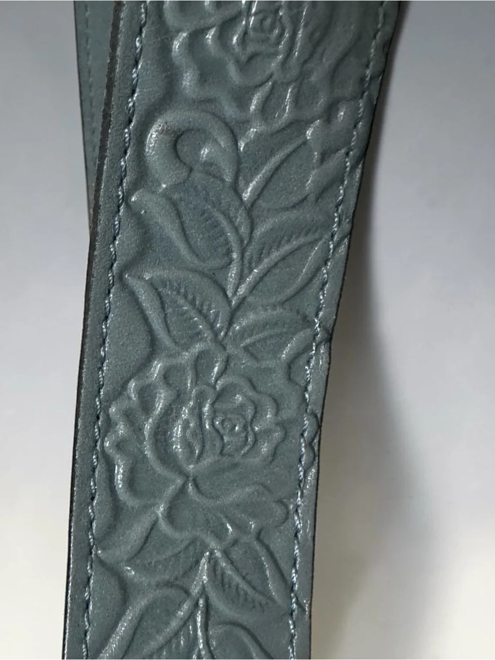 Patricia Nash Ilina Rose Tooled Leather Crossbody Bag Flap Blue Purse - Picture 10 of 14
